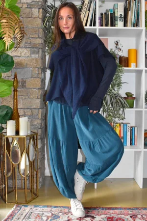 Basso Baby Cord Tiered Cuff Pant Deep Teal